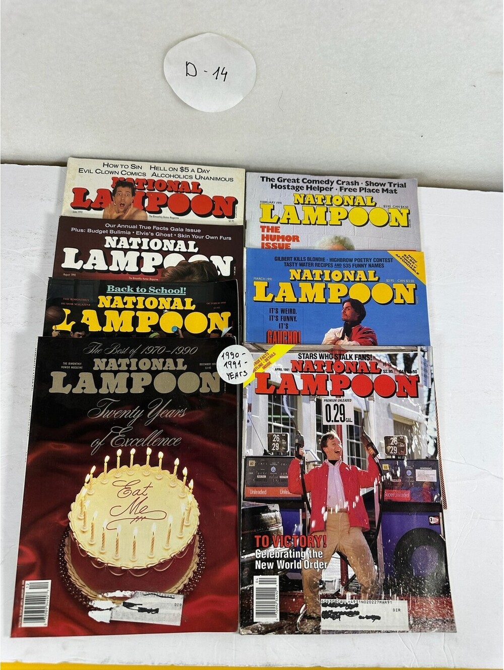 Lot of 6 Vintage National‎ Lampoon Magazines 1990-1991 Humor Satire D-14